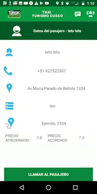 TurismoCusco Taxista android App screenshot 3